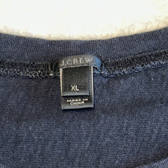 J Crew Football Navy White 83 three quarter sleeve top size  XL - Picture 7 of 14